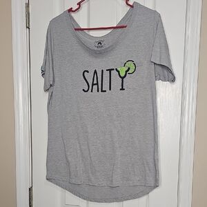 30A Casual Gray 'Salty' Graphic Tee Recycled From Plastic Bottles Dumpster Diver